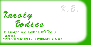 karoly bodics business card